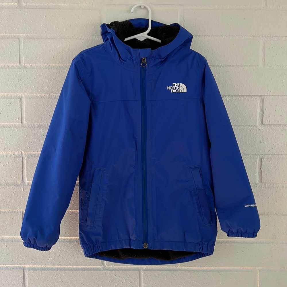 The North Face fleece lined rain jacket, size 6T